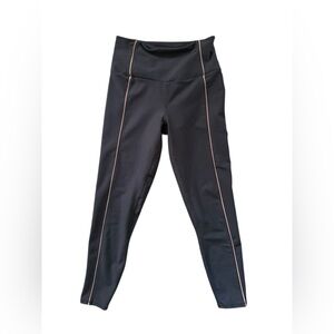 YFB Black Leggings with Tan Piping Women's Athletic Leggings Athleisure Size S